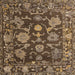 Square Machine Washable Abstract Orange Brown Rug, wshabs5120