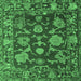 Square Machine Washable Abstract Emerald Green Modern Area Rugs, wshabs5120emgrn