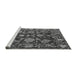 Sideview of Machine Washable Abstract Gray Modern Rug, wshabs5120gry