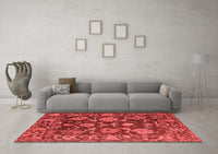 Machine Washable Abstract Red Modern Rug, wshabs5120red