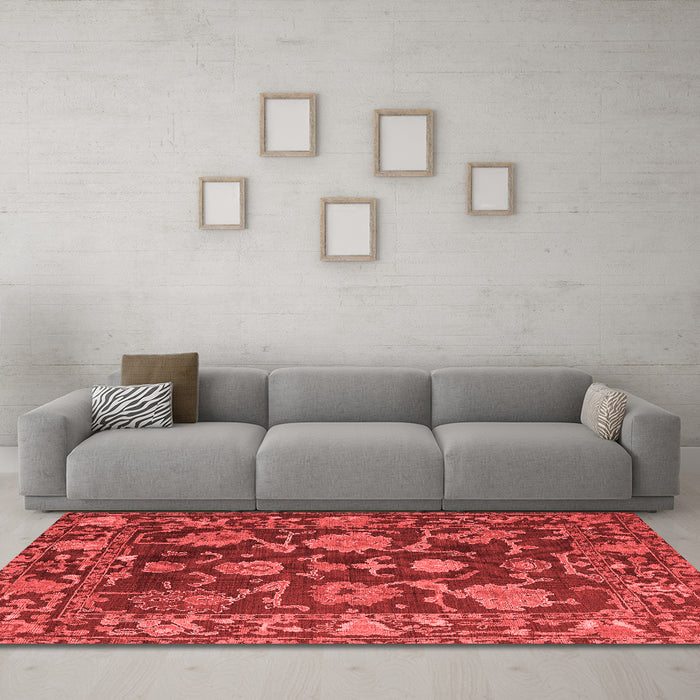 Modern Red Washable Rugs