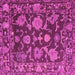 Square Machine Washable Abstract Pink Modern Rug, wshabs5120pnk