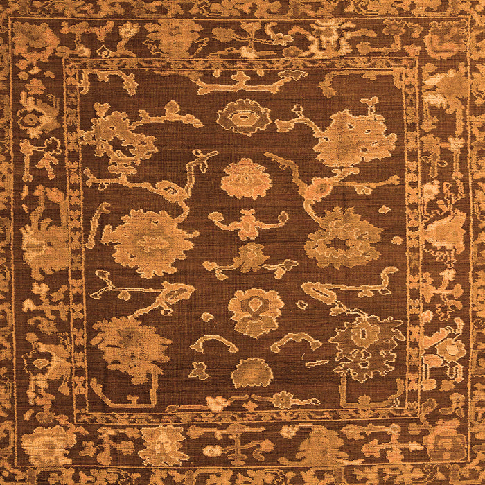 Square Abstract Orange Modern Rug, abs5120org