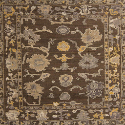 Square Abstract Orange Brown Modern Rug, abs5120