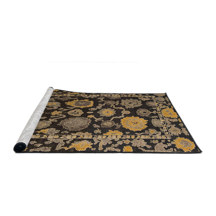 Sideview of Machine Washable Abstract Charcoal Black Rug, wshabs5121