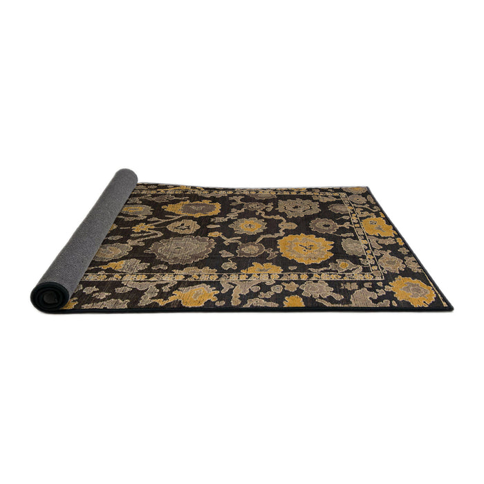 Sideview of Abstract Charcoal Black Oriental Rug, abs5121