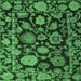 Square Machine Washable Oriental Emerald Green Traditional Area Rugs, wshabs5121emgrn