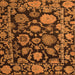 Square Machine Washable Oriental Orange Traditional Area Rugs, wshabs5121org