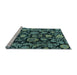 Sideview of Machine Washable Oriental Light Blue Traditional Rug, wshabs5121lblu