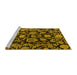 Sideview of Machine Washable Oriental Yellow Traditional Rug, wshabs5121yw