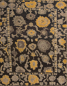 Abstract Charcoal Black Oriental Rug, abs5121