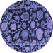 Round Oriental Blue Traditional Rug, abs5121blu