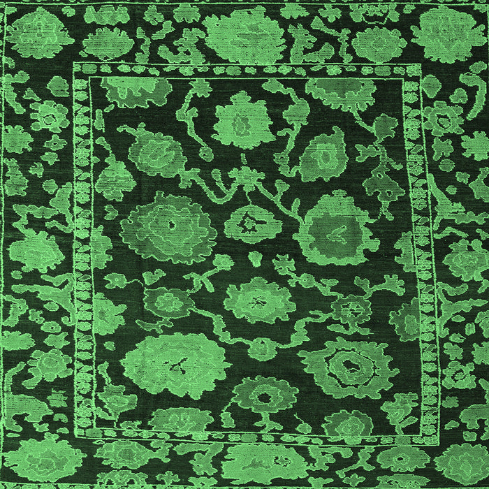 Square Oriental Emerald Green Traditional Rug, abs5121emgrn