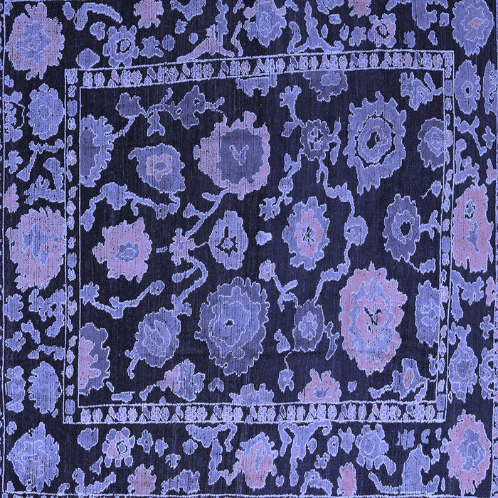 Square Machine Washable Oriental Blue Traditional Rug, wshabs5121blu