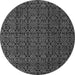 Round Abstract Gray Modern Rug, abs5122gry