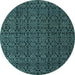 Round Machine Washable Abstract Light Blue Modern Rug, wshabs5122lblu