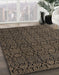 Abstract Dark Almond Brown Modern Rug in Family Room, abs5122