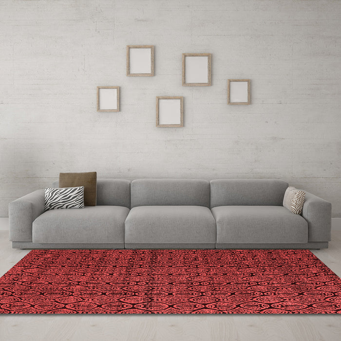 Modern Red Washable Rugs
