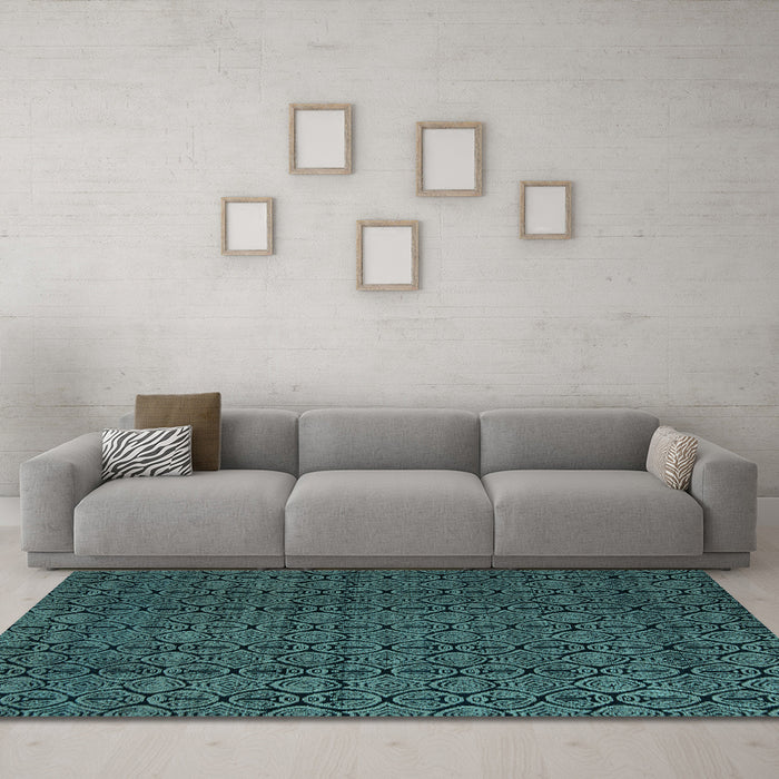 Machine Washable Abstract Light Blue Modern Rug in a Living Room, wshabs5122lblu
