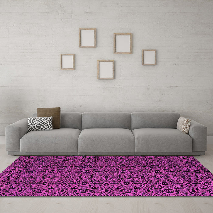 Machine Washable Abstract Pink Modern Rug in a Living Room, wshabs5122pnk