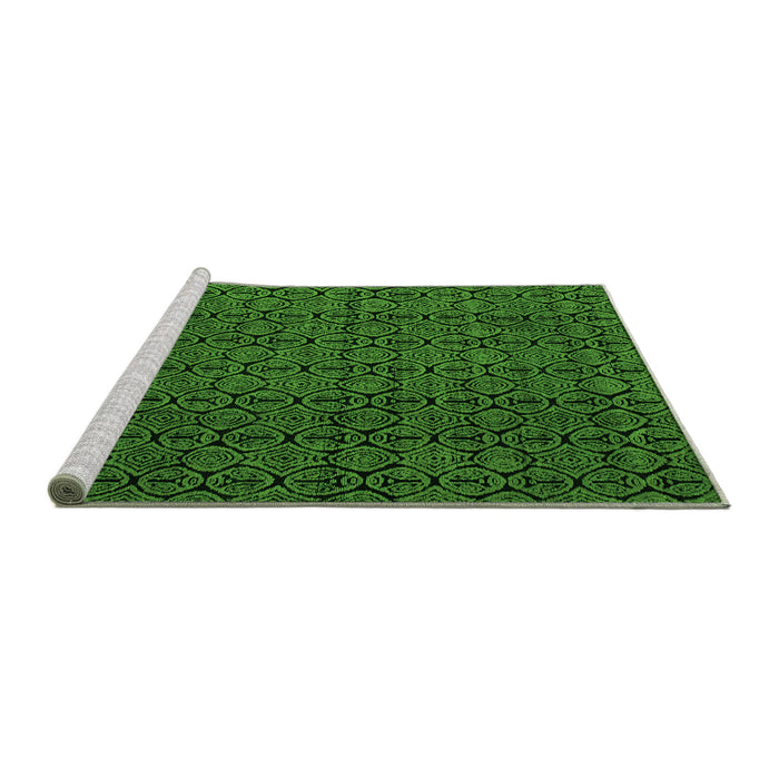 Sideview of Machine Washable Abstract Green Modern Area Rugs, wshabs5122grn