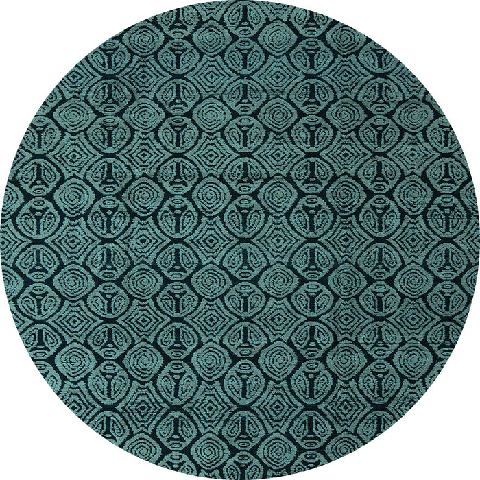 Round Abstract Light Blue Modern Rug, abs5122lblu