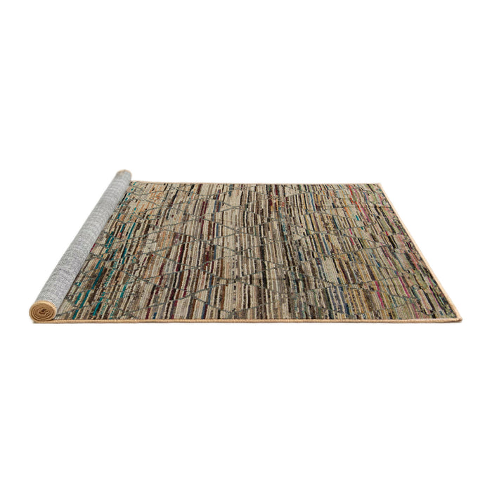 Sideview of Machine Washable Abstract Camel Brown Rug, wshabs5123