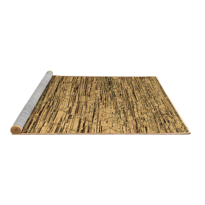 Sideview of Machine Washable Abstract Brown Modern Rug, wshabs5123brn