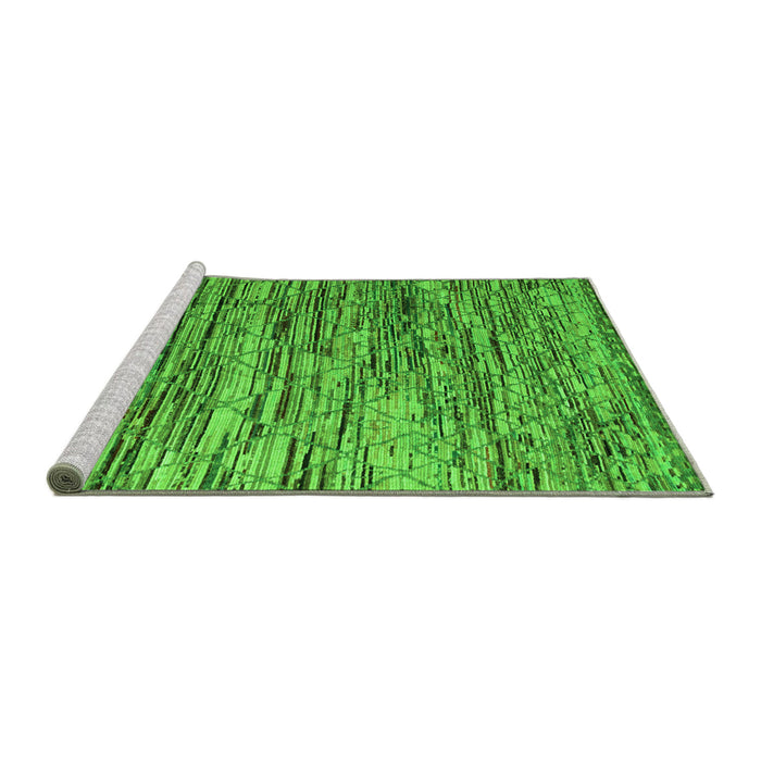 Sideview of Machine Washable Abstract Green Modern Area Rugs, wshabs5123grn