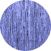 Round Abstract Blue Modern Rug, abs5123blu