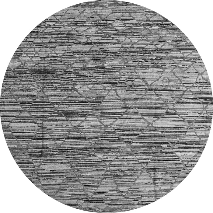 Round Machine Washable Abstract Gray Modern Rug, wshabs5123gry