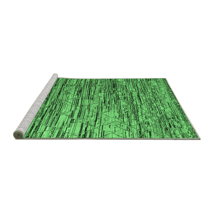 Sideview of Machine Washable Abstract Emerald Green Modern Area Rugs, wshabs5123emgrn