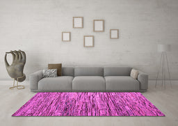 Machine Washable Abstract Pink Modern Rug in a Living Room, wshabs5123pnk