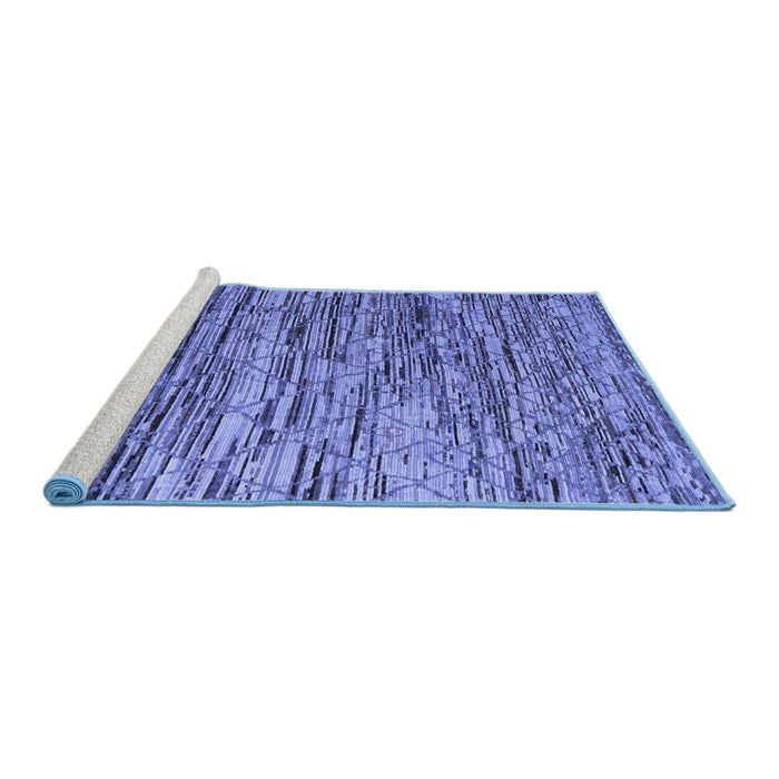 Sideview of Machine Washable Abstract Blue Modern Rug, wshabs5123blu