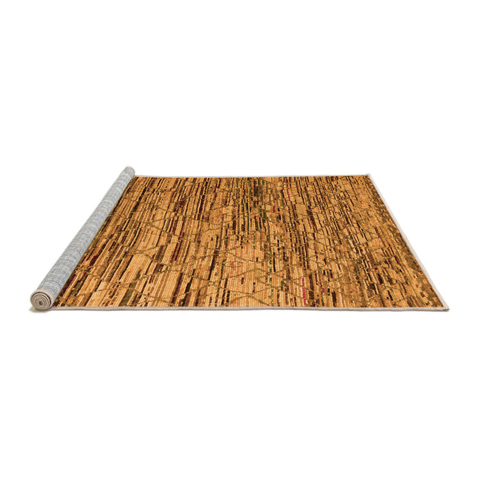 Sideview of Machine Washable Abstract Orange Modern Area Rugs, wshabs5123org