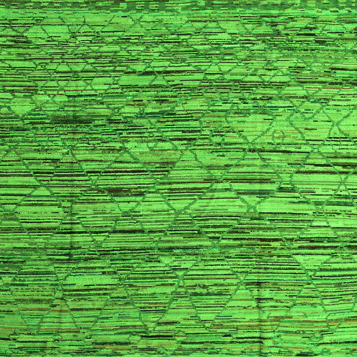 Square Machine Washable Abstract Green Modern Area Rugs, wshabs5123grn