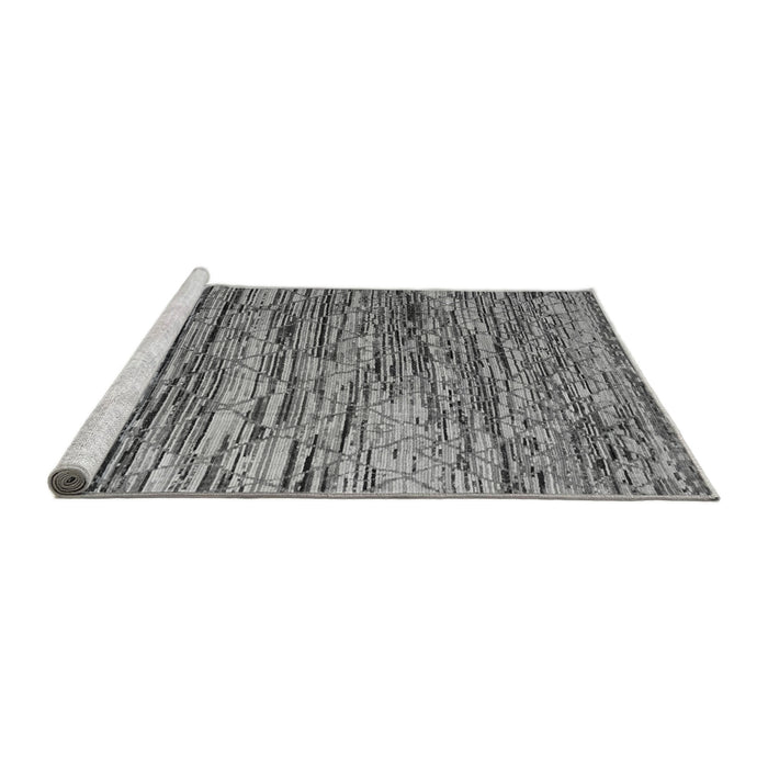 Sideview of Machine Washable Abstract Gray Modern Rug, wshabs5123gry