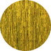 Round Abstract Yellow Modern Rug, abs5123yw