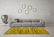 Machine Washable Abstract Yellow Modern Rug in a Living Room, wshabs5123yw