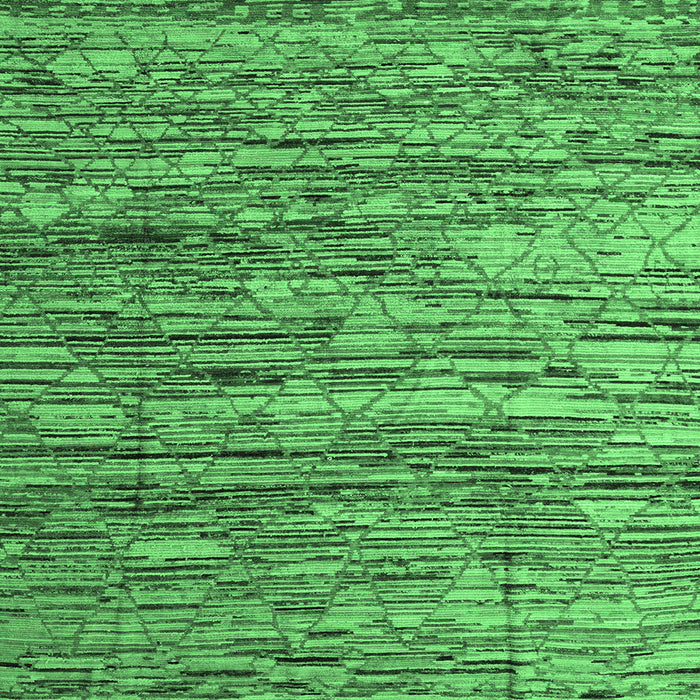 Square Machine Washable Abstract Emerald Green Modern Area Rugs, wshabs5123emgrn