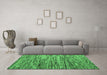 Machine Washable Abstract Emerald Green Modern Area Rugs in a Living Room,, wshabs5123emgrn