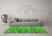 Machine Washable Abstract Green Modern Area Rugs in a Living Room,, wshabs5123grn