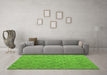 Machine Washable Abstract Green Modern Area Rugs in a Living Room,, wshabs5124grn