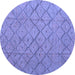 Round Machine Washable Abstract Blue Modern Rug, wshabs5124blu