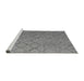 Sideview of Machine Washable Abstract Gray Modern Rug, wshabs5124gry