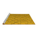 Sideview of Machine Washable Abstract Yellow Modern Rug, wshabs5124yw