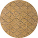 Round Abstract Yellow Modern Rug, abs5124