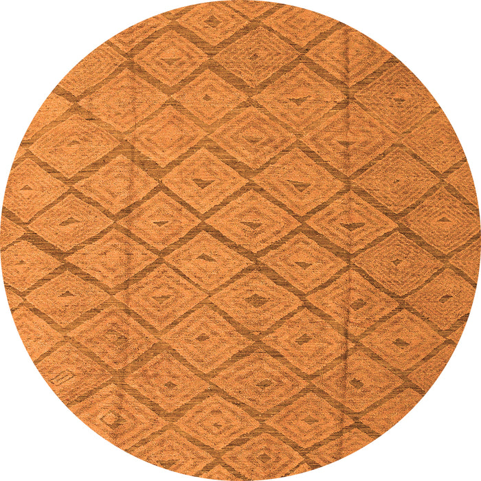 Round Abstract Orange Modern Rug, abs5124org