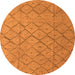 Round Abstract Orange Modern Rug, abs5124org