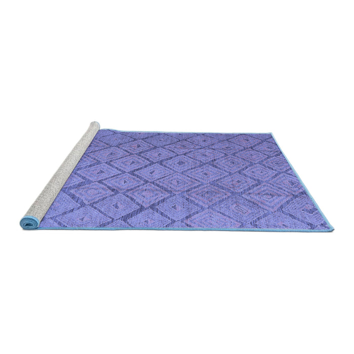 Sideview of Machine Washable Abstract Blue Modern Rug, wshabs5124blu